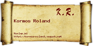 Kormos Roland névjegykártya